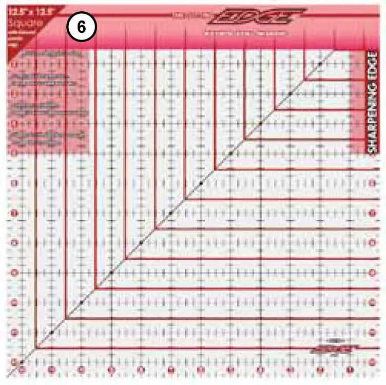 Quilting Ruler Plastic Clear 12-1/2in Square
