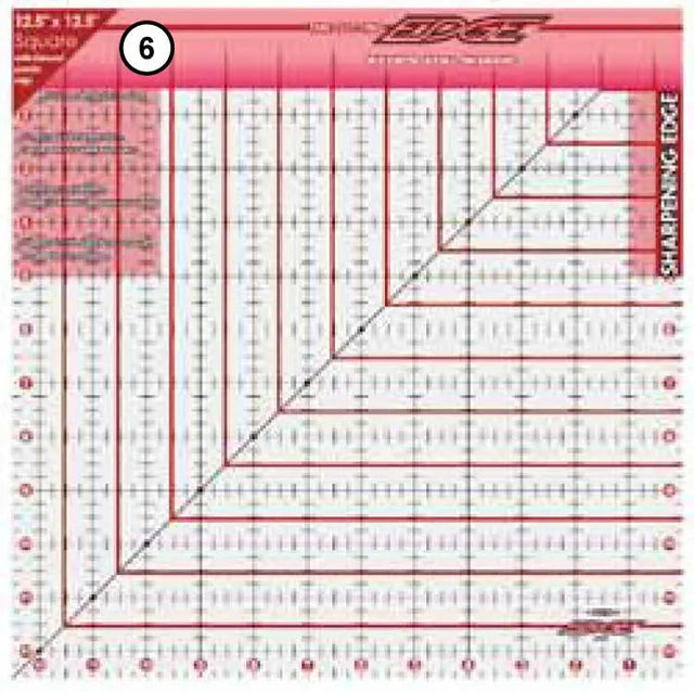 Quilting Ruler Plastic Clear 12-1/2in Square