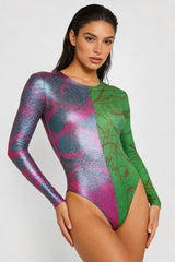 Nylon Spandex Double Foil Snake Print Fabric