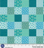 Cotton Fabric Things With Wings Blue Green Squares 44"/45"