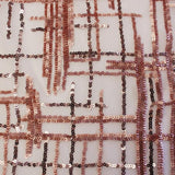 Thin Plaid Stretch Mesh Sequin Fabric - Plaid Pattern, 56/58" Width (1 Yard)