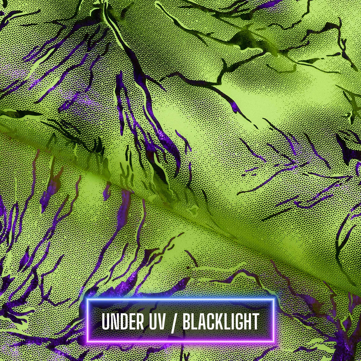 Thunder Hologram Nylon Spandex Fabric - Green/Gold, Gold/Gold, Yellow/Gold, Lime/Gold, Hot Pink/Fuchsia, White/Gold, Coral/Gold, 58" Width (1 Yard)