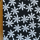 Swim Knit Nylon Spandex Tiare Floral Black White 4-Way Stretch UPF 50+