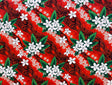 Tiare & Banana Leaf Tribal Design Cotton Fabric - Tribal Botanical Print, 45" Width (1 Yard)