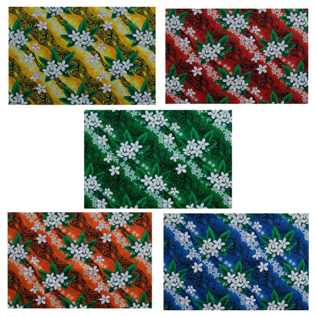 Cotton Fabric Tiare Banana Leaf Tribal Design