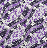 Tiare Monstera Traditional Tattoo Poly Cotton Fabric - Tropical Tiare Flowers And Monstera Leaves, 36 X 45IN (1 Yard)