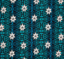 Tiare Polynesian Geometric Design Cotton Fabric - Grey, Blue, Green, Purple, Geometric Pattern, 36" X 45" (1 Yard)