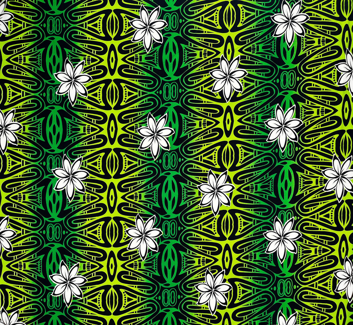 Cotton Fabric Tiare Polynesian Geometric Design
