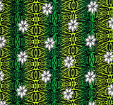 Cotton Fabric Tiare Polynesian Geometric Design
