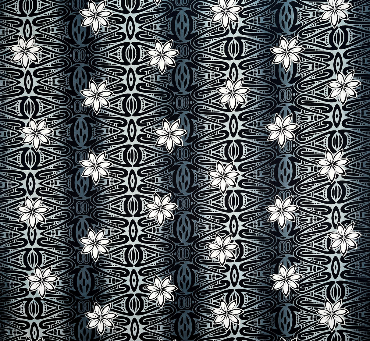 Cotton Fabric Tiare Polynesian Geometric Design