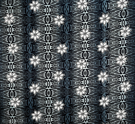 Tiare Polynesian Geometric Design Cotton Fabric - Geometric Pattern, 36" X 45" Width (1 Yard)
