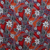 Tiare Sea Turtles Polynesian Tribal Design Rayon Fabric - Polynesian Tribal Sea Turtle Print, 36" X 45" (1 Yard)