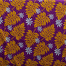 Tiare & Split Leaf Cotton Fabric - Light Barkcloth, White Background, Tropical Floral Leaf Print, 36" X 45" (1 Yard)