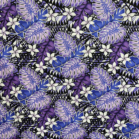Poly-Cotton Tropical Monstera Fabric