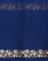 Tiare & Swirls Polyester Fabric - Double Border, Glitter Accents, Brown, 36" X 60" (1 Yard)