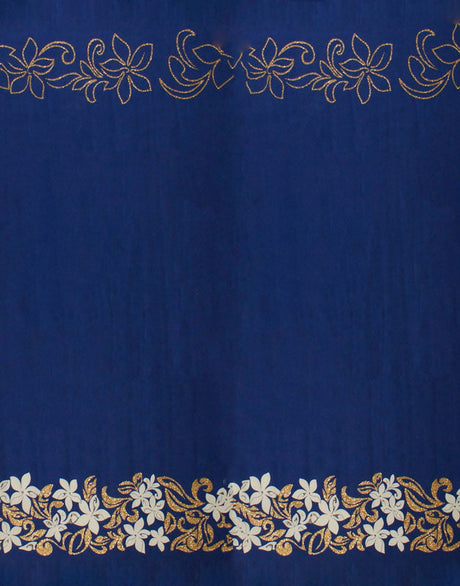Tiare & Swirls Polyester Fabric - Double Border, Glitter Accents, Brown, 36" X 60" (1 Yard)