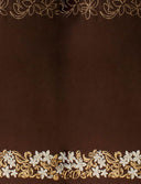 Polyester Glitter Fabric Tiare & Swirls Double Border