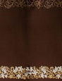 Polyester Glitter Fabric Tiare & Swirls Double Border