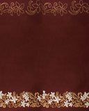 Polyester Glitter Fabric Tiare & Swirls Double Border