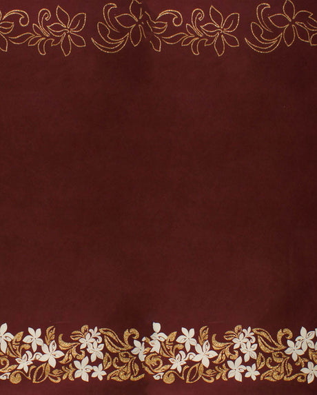 Polyester Glitter Fabric Tiare & Swirls Double Border