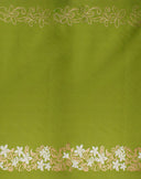 Tiare & Swirls Polyester Fabric - Double Border, Glitter Accents, Brown, 36" X 60" (1 Yard)