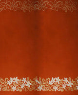 Tiare & Swirls Polyester Fabric - Double Border, Glitter Accents, Brown, 36" X 60" (1 Yard)