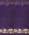 Tiare & Swirls Polyester Fabric - Double Border, Glitter Accents, Brown, 36" X 60" (1 Yard)
