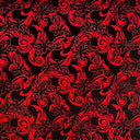 Tiare Swirls Polyester Foil Fabric - Tiare Swirls, Shiny Foil Print, 36" X 60" (1 Yard)