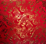 Tiare Swirls Polyester Foil Fabric - White/Gold, Black/Red, Blue/Black, Yellow/Royal, Red/Gold, 36" X 60" (1 Yard)