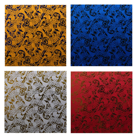 Polyester Foil Fabric Tiare Swirls Print