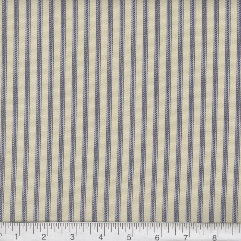 Quilting Cotton Ticking Stripe Black Blue Red 54" Wide