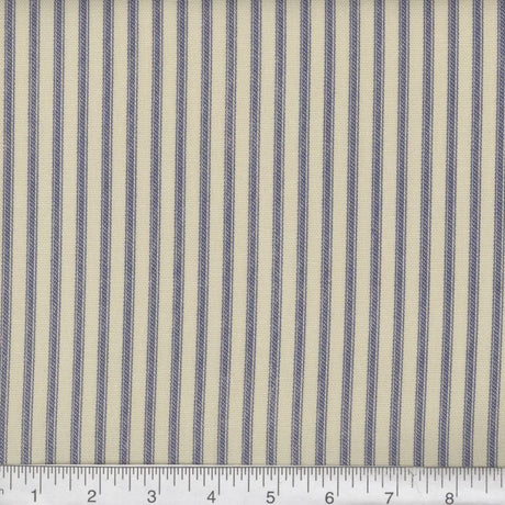 Quilting Cotton Ticking Stripe Black Blue Red 54" Wide