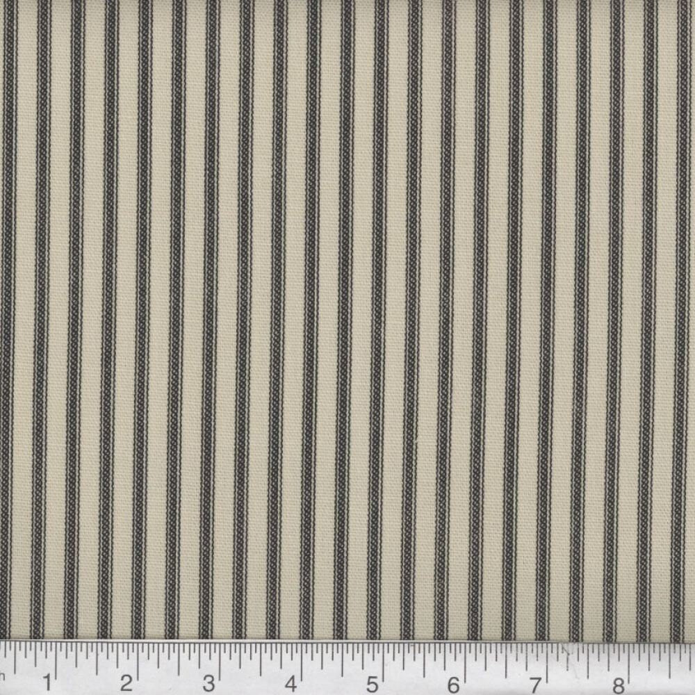 Quilting Cotton Ticking Stripe Black Blue Red 54" Wide