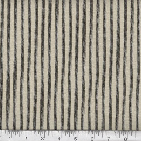 Quilting Cotton Ticking Stripe Black Blue Red 54" Wide