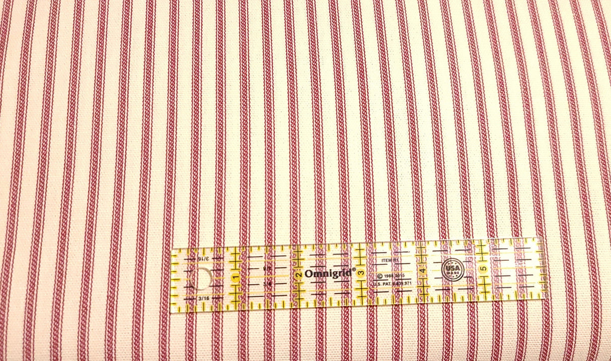 Quilting Cotton Ticking Stripe Black Blue Red 54" Wide