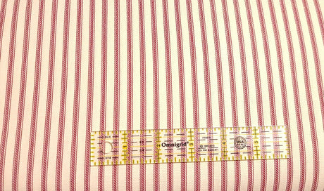 Quilting Cotton Ticking Stripe Black Blue Red 54" Wide