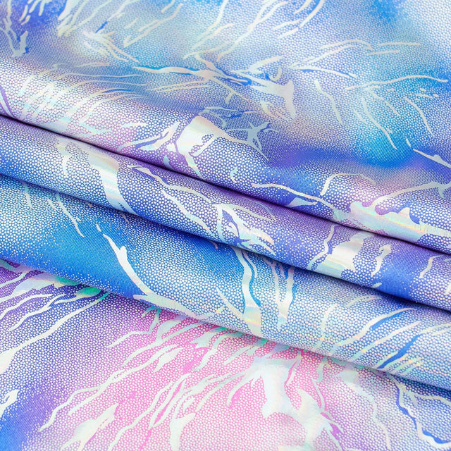 Hologram Spandex Tie Dye Thunder Fabric