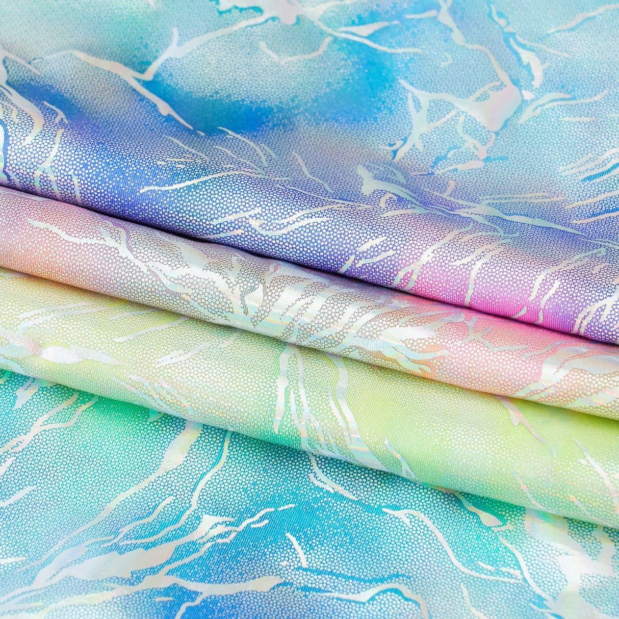 Hologram Spandex Tie Dye Thunder Fabric