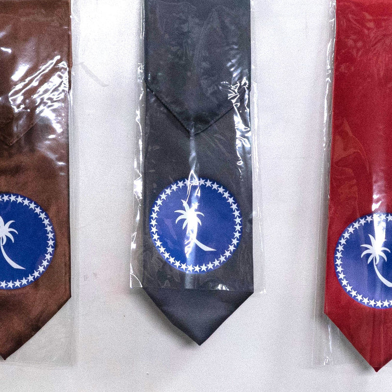 Chuuk State Flag Polyester Fabric - Chuuk State Flag Print, 56" Length, 3.5" Width (1 Tie)