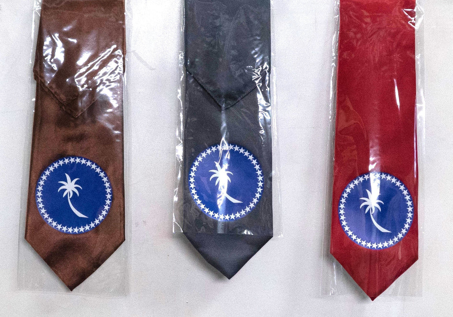 Tie With Chuuk State Flag Polyester Fabric - Chuuk State Flag Print, 56" Length, 3.5" Width (1 Tie)