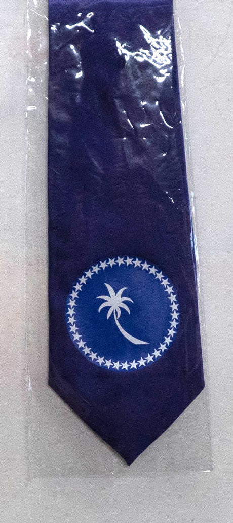 Tie With Chuuk State Flag Polyester Fabric - Chuuk State Flag Print, 56" Length, 3.5" Width (1 Tie)