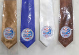 Ties With Marshall Islands Seal Polyester Fabric - Gold, Royal Blue, White, Brown, 56" Length, 3.5" Width (1 Tie)