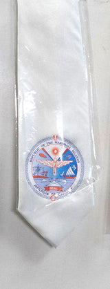 Ties With Marshall Islands Seal Polyester Fabric - Gold, Royal Blue, White, Brown, 56" Length, 3.5" Width (1 Tie)