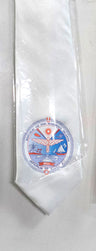 Ties With Marshall Islands Seal Polyester Fabric - Gold, Royal Blue, White, Brown, 56" Length, 3.5" Width (1 Tie)