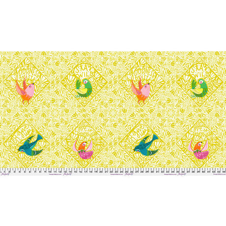Cotton Print Fabric Tile What the Birds Said 44/45"