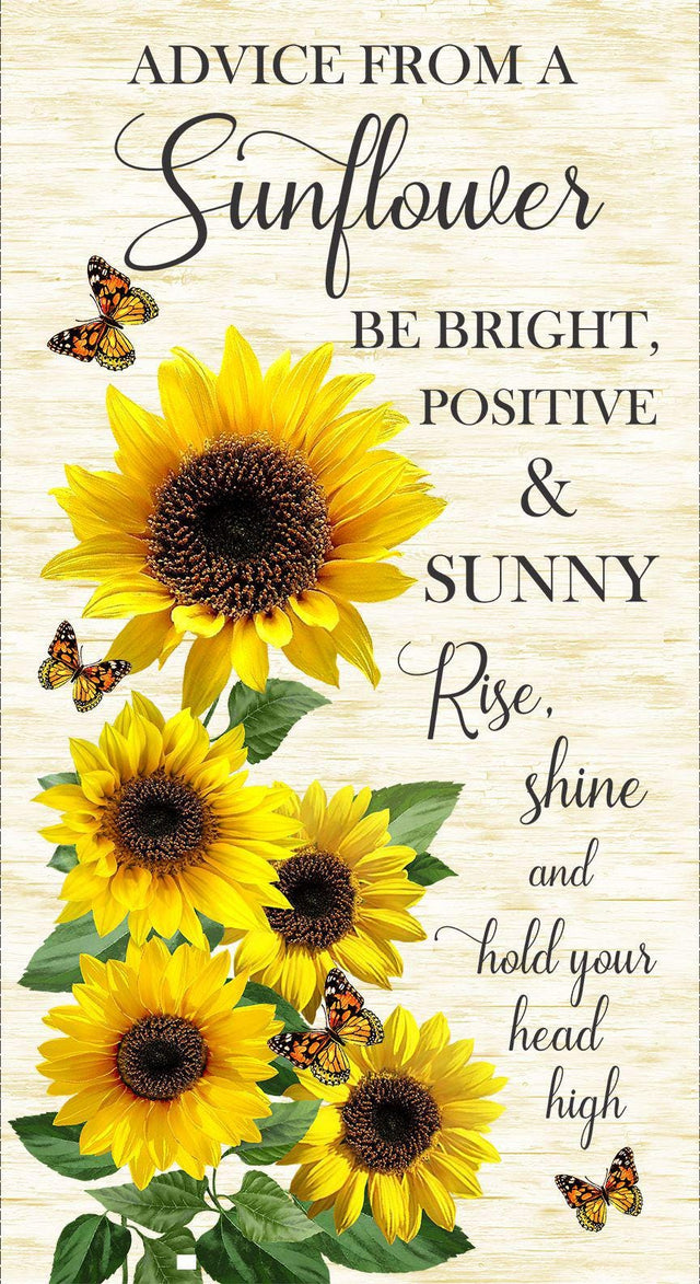 Fabric Panel Advice from a Sunflower 24"x44" Cream Timeless Treasures