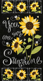 Fabric Panel You Are My Sunshine Sunflower Chalkboard Timeless Treasures