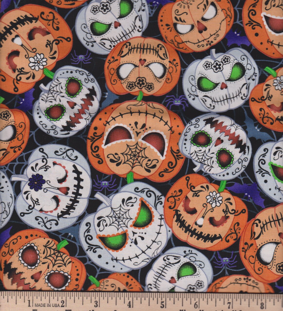 Quilting Cotton Wicked Scary Pumpkins Glow in the Dark Halloween Timeless Treasures