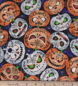 Quilting Cotton Wicked Scary Pumpkins Glow in the Dark Halloween Timeless Treasures