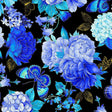 Quilting Cotton Escapade Butterfly Floral Metallic Timeless Treasures